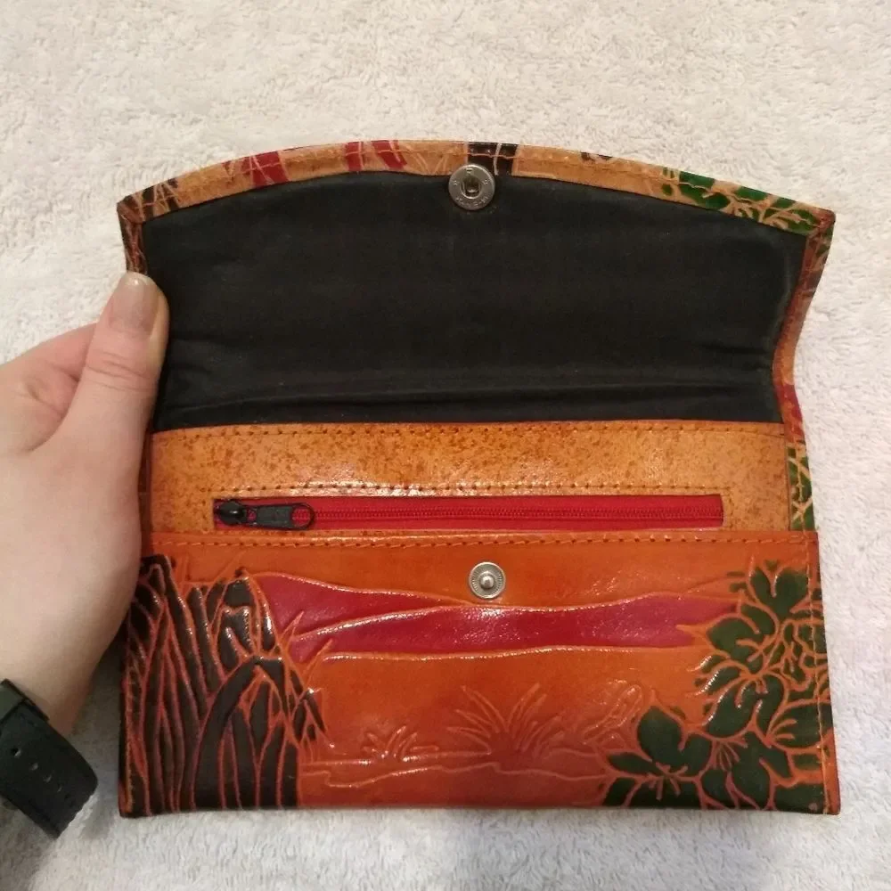 Elephant Made in India Leather Wallet 🐘Brown Green Red Yellow